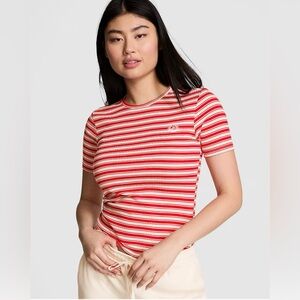 PINK Victoria Secret MULTI RIB TEE NWT Size M